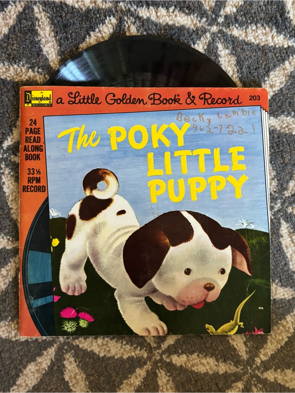 70's "The Poky Little Puppy" Read-Along Book and Record Set - Little Golden Book